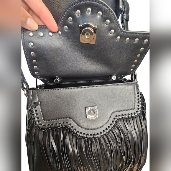 100% Authentic versace Top handle calf leather fringe versace la medusa bag - Picture 7 of 10